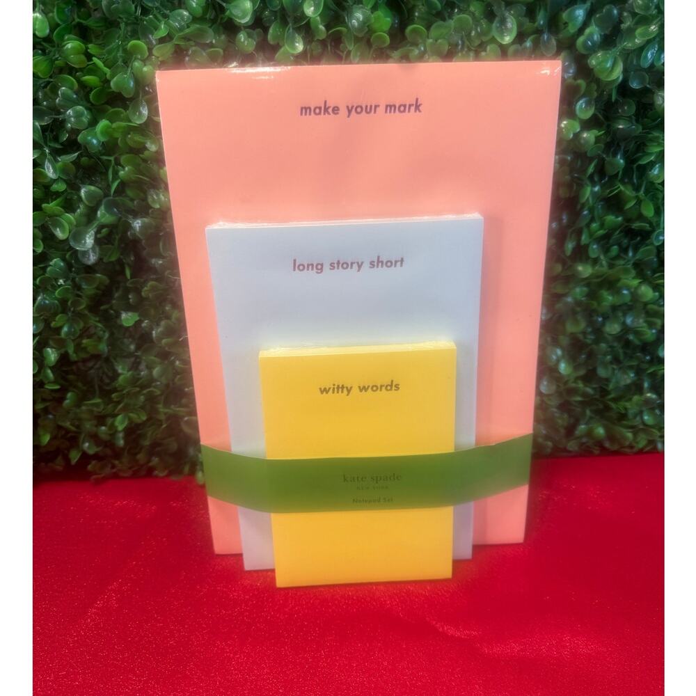 NWT Kate Spade New York 3-in-1 Stacked Notepad Set 225 Total Sheets Desk Notes